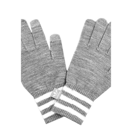 AY9076-Adidas Unisex Winter Warm Knitted Smartphone Gloves, Grey Melange