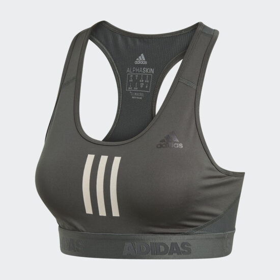 DT4028-Adidas Dont Rest Alphaskin Sport + Padded 3-Stripes Bra