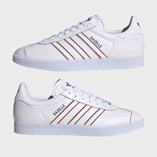 GX9882-Adidas Originals Gazelle Shoes - Cloud White