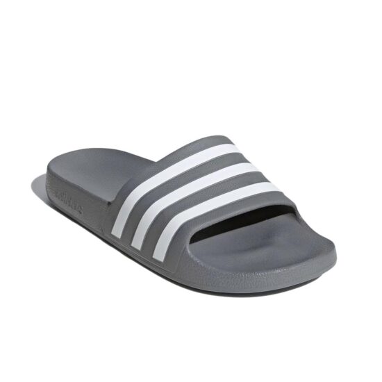 3-Adidas Adilette Aqua Slides – Grey One
