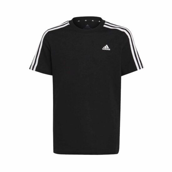 1-Adidas Essentials 3 Stripes Cotton T-Shirt – Black