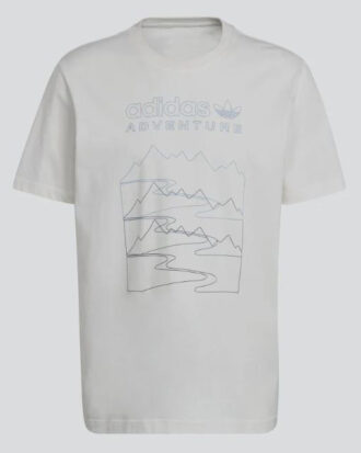 1-Adidas Originals Adventure Mountain Front Tee – Off White