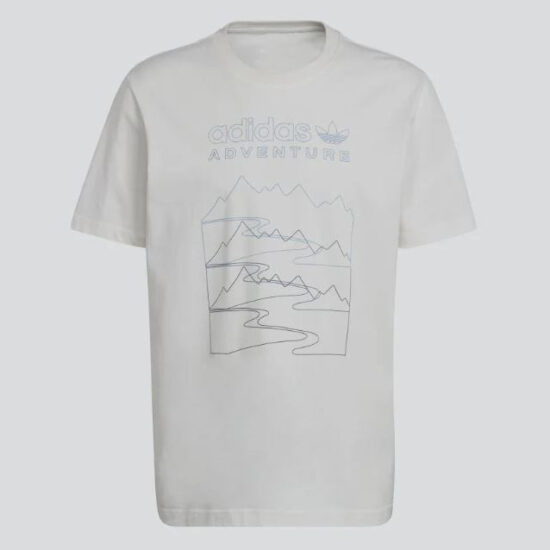 1-Adidas Originals Adventure Mountain Front Tee – Off White