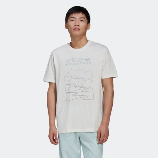 2-Adidas Originals Adventure Mountain Front Tee – Off White