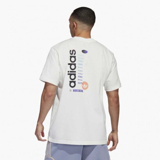 4-Adidas Originals Basketball Streetball Graphic Tee – Off White