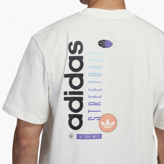 5-Adidas Originals Basketball Streetball Graphic Tee – Off White