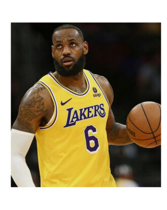 DN2009 728-Nike LA Lakers Lebron James NBA Icon Edition Swingman Jersey