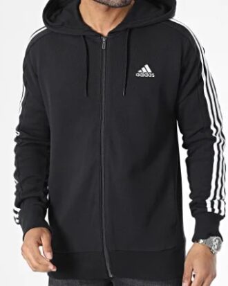 HG7228-Adidas 3-Stripes French Terry Full-Zip Hoodie