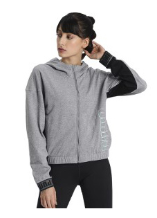 518941 02-Puma Logo FZ Hoodie Grey