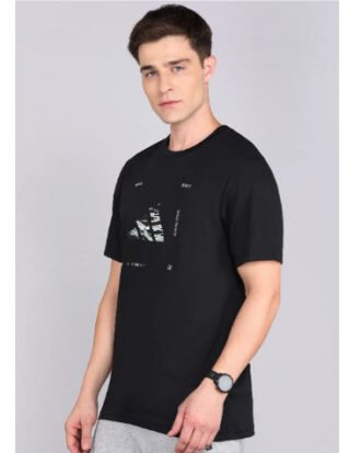 Adidas Men Crew Nick Polyester Black T-Shirt