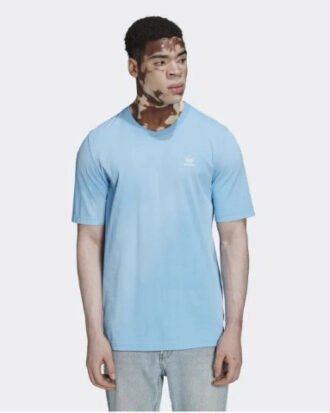 Adidas Originals Solid Men Round Neck Blue T-Shirt